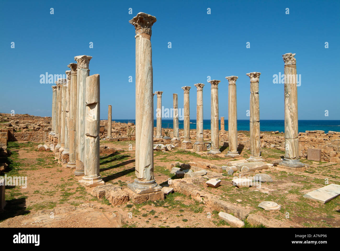 Eglise orientale, Apollonia, Grec / Roman ruins, Libye Banque D'Images