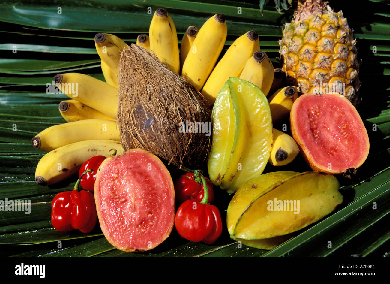 La France, la Guadeloupe, les fruits exotiques Banque D'Images