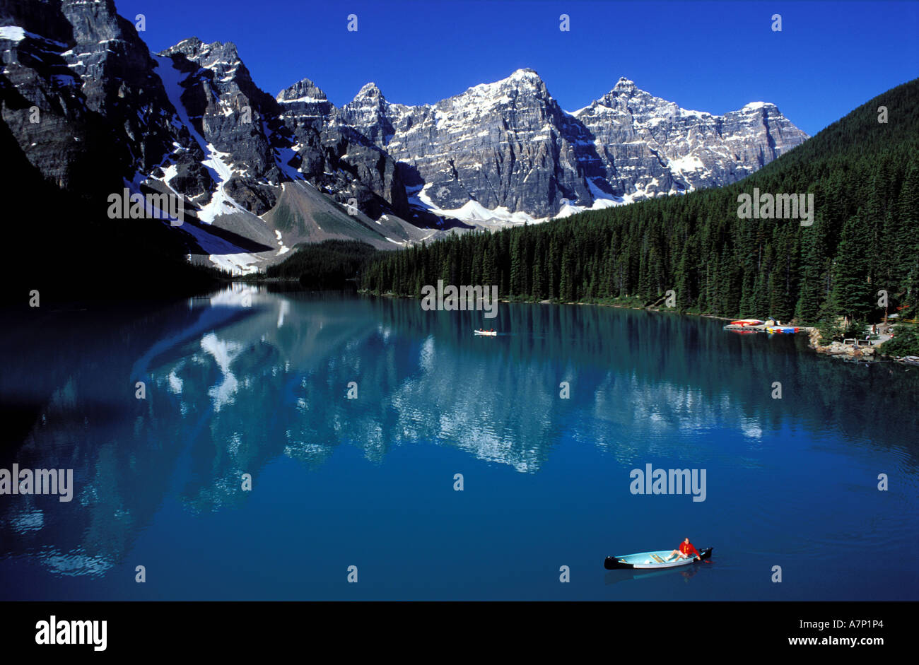 Le Canada, l'Alberta, parc national de Banff, lac Moraine Banque D'Images