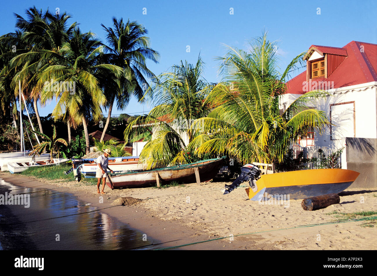 France, Guadeloupe, (French West Indies), Les Saintes, Terre de haut village Banque D'Images