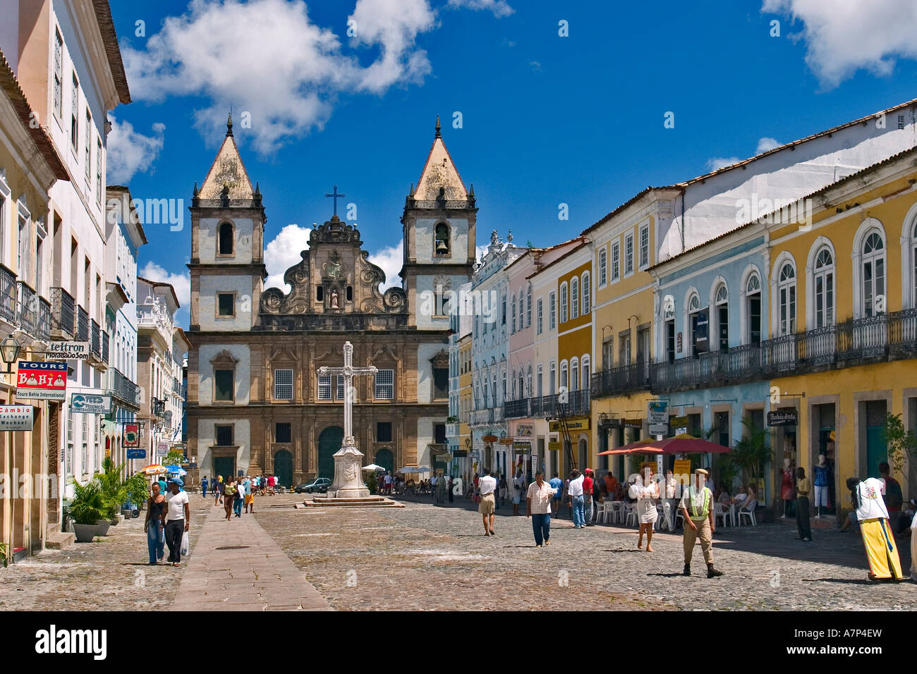 Terreiro de Jesus, zone de Pelorinho, Salvador da Bahia, l'Etat de Bahia, Brésil Banque D'Images