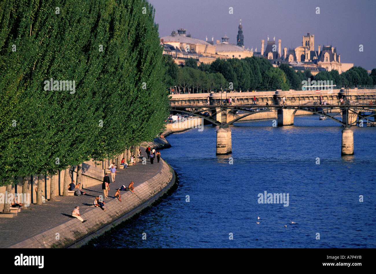 France, Paris, quais de Seine, vue aérienne Banque D'Images