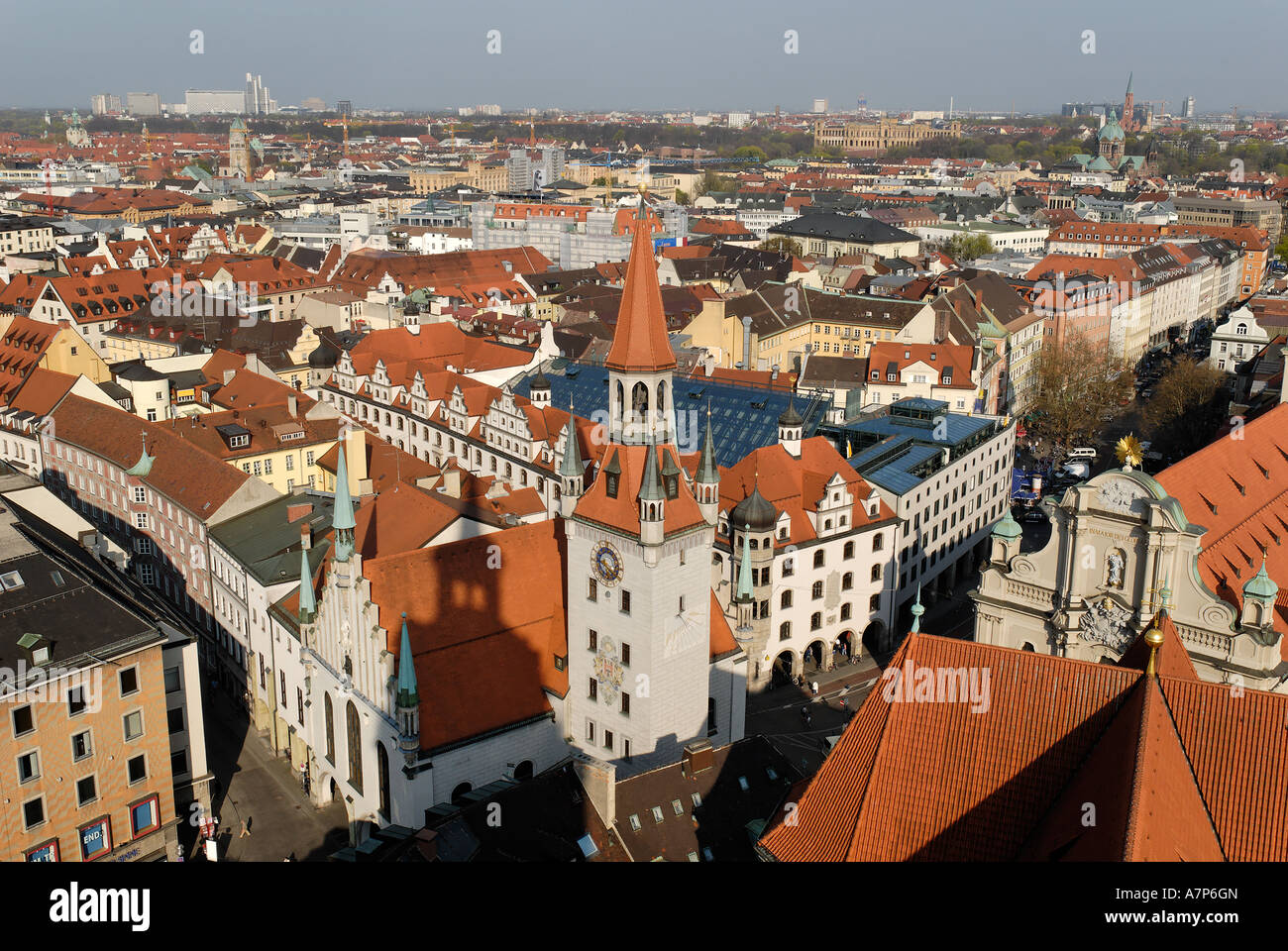 Vue depuis l'Alter Peter church sur Munich Bavaria Allemagne Banque D'Images