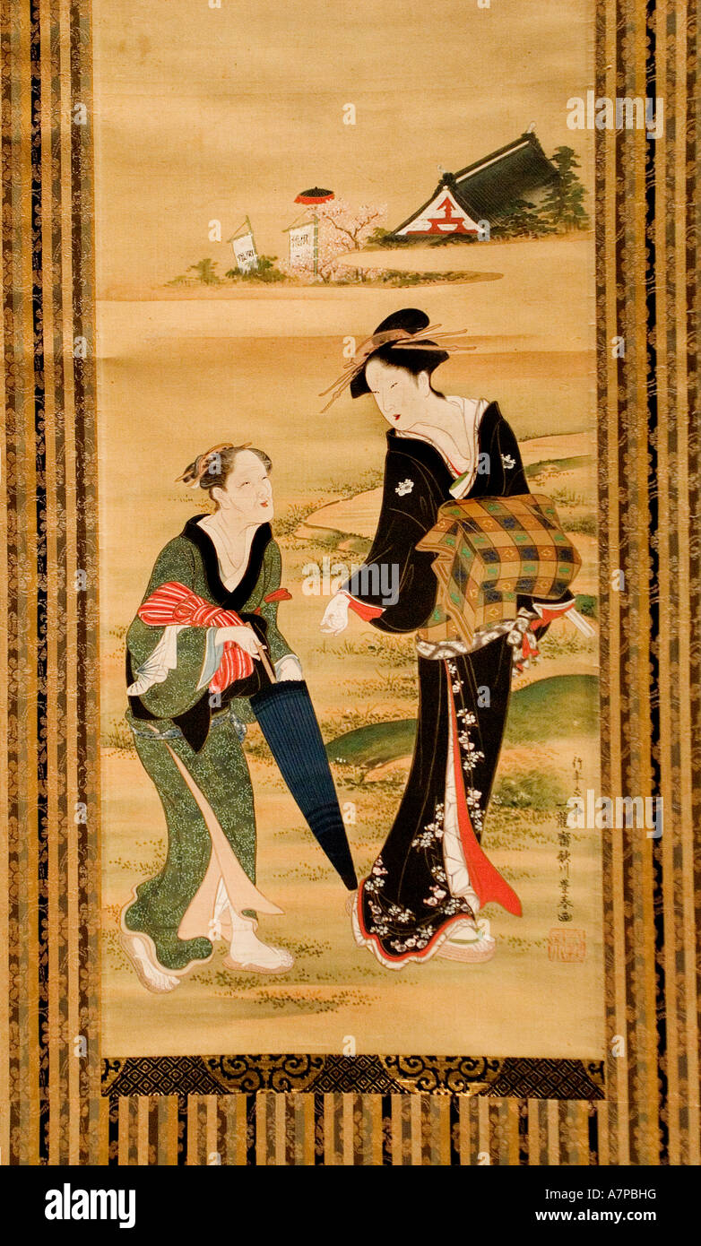 La visite du Musée National de Tokyo Inari par Utagawa Toyoharu 1713 -1814 période Edo Banque D'Images
