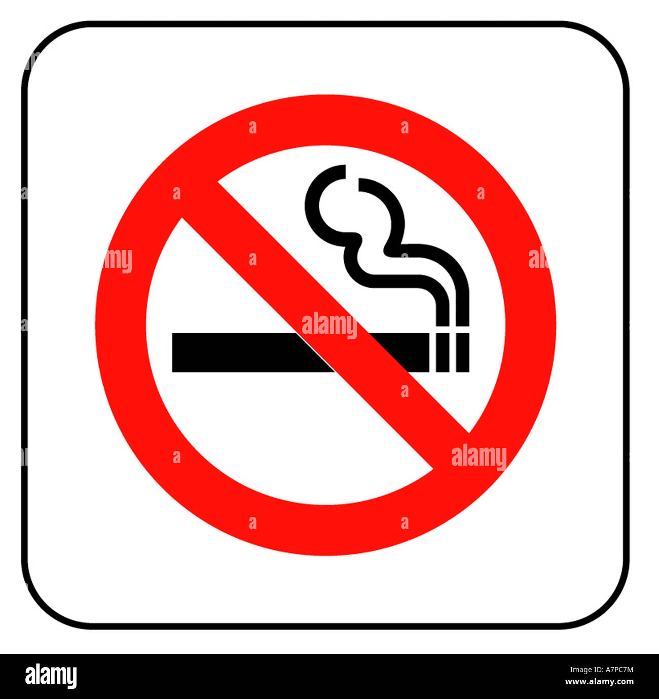No Smoking rouge symbole sur fond blanc Banque D'Images