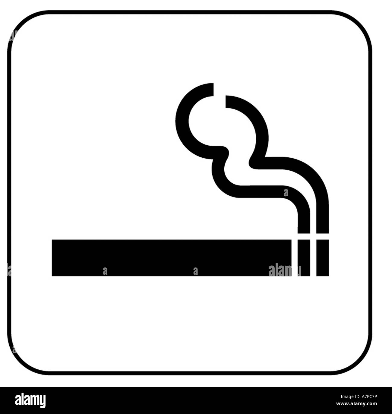 Fumeurs symbole sur fond blanc Banque D'Images