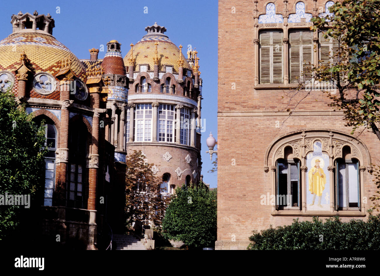 Espagne, Catalogne, Barcelone, San Paul Hospital (1905-1908) architecte Luis Domènech i Montaner Banque D'Images