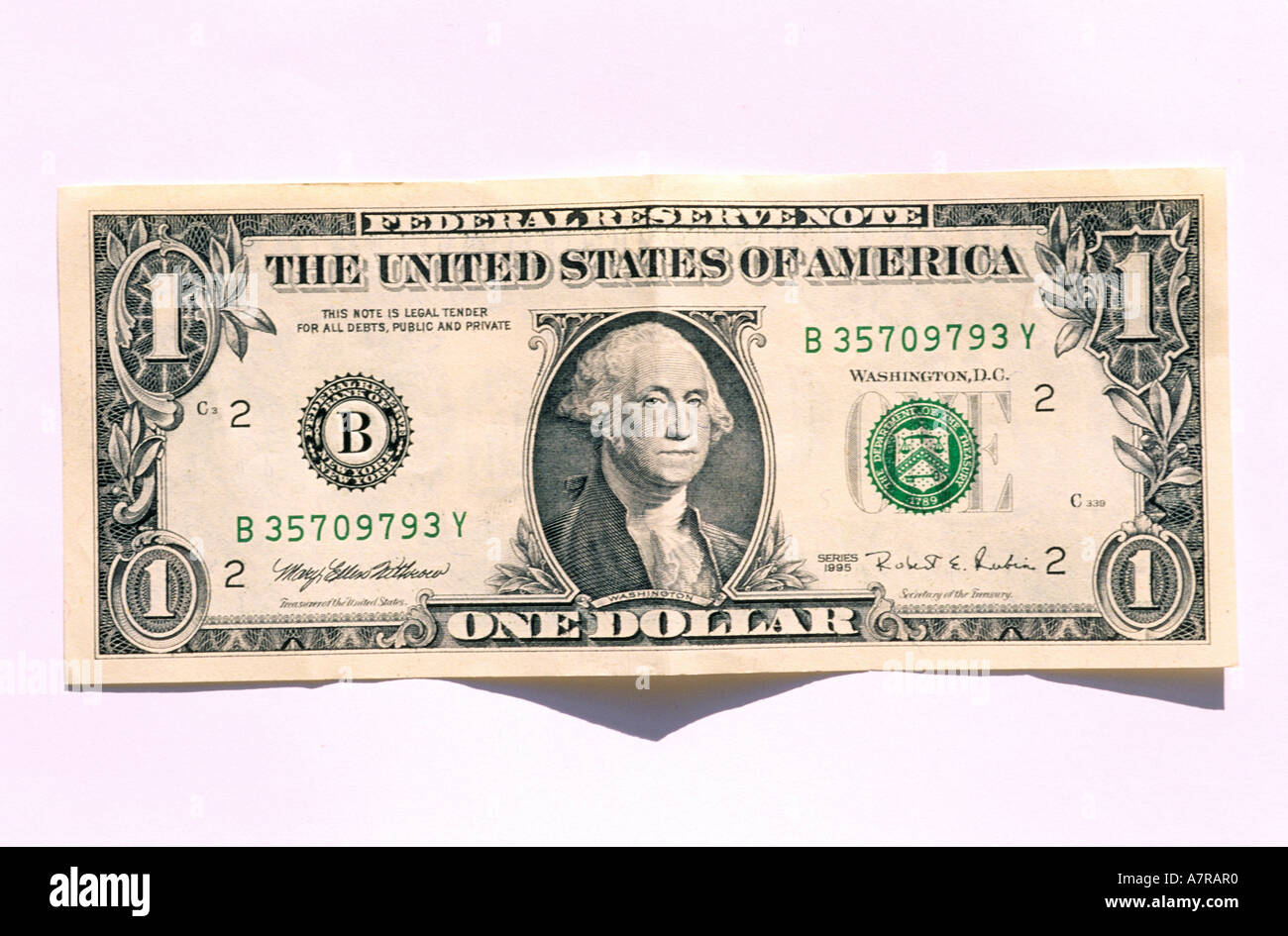 United States, New York, one dollar bill Banque D'Images
