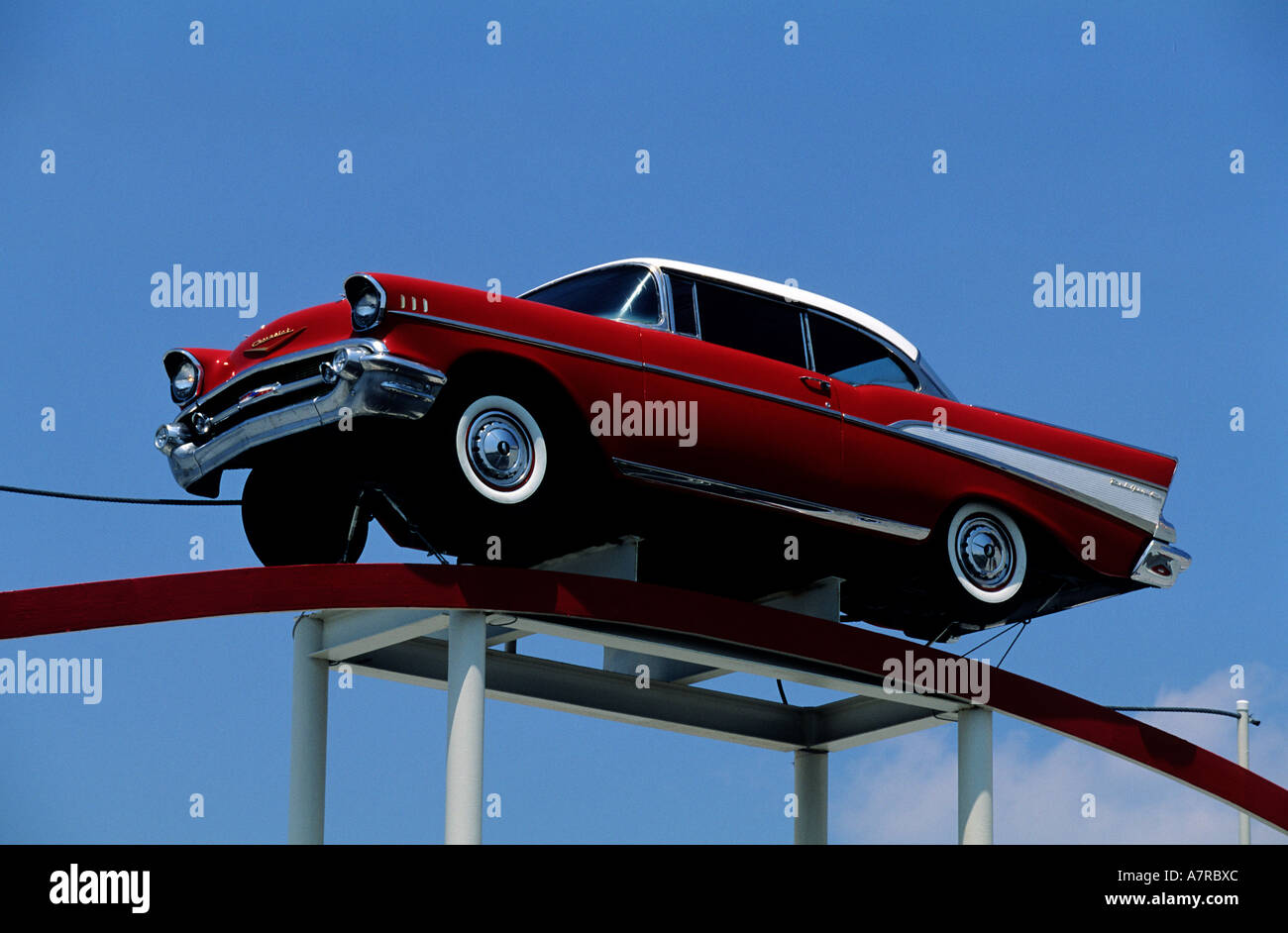 United States, Florida, l'enclave, ville de destin, car des 50 ' dans la décoration d'une discothèque-bowling Banque D'Images
