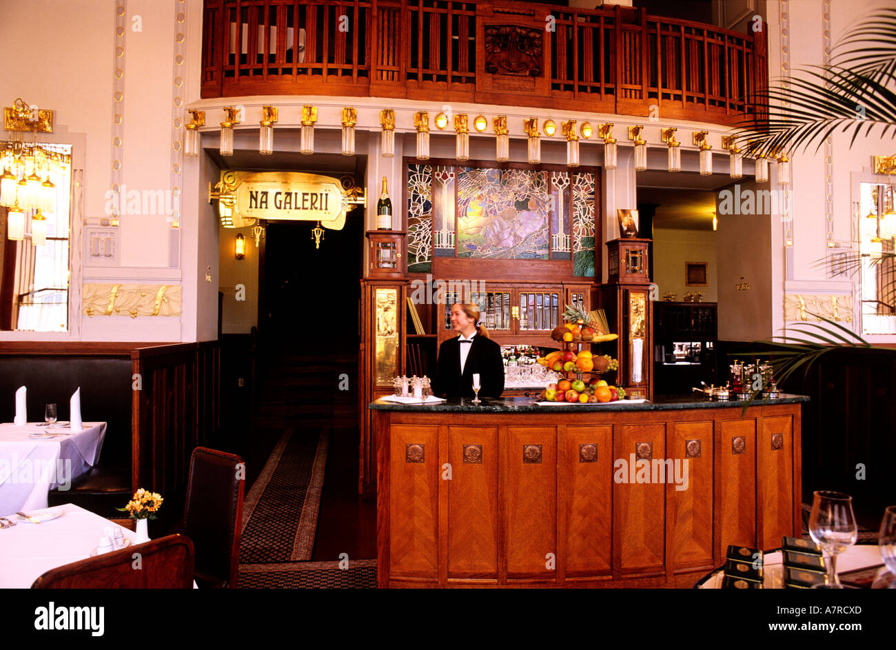 République tchèque, Prague, Stare Mesto de, la maison municipale de style Art Nouveau (1905-1911), un restaurant français décoré par A.Mucha Banque D'Images