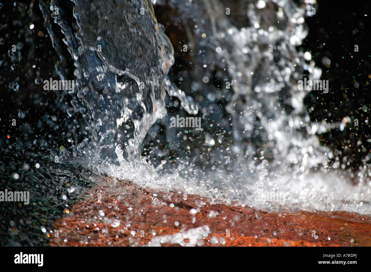 Les projections d'eau dans un ruisseau de montagne Waterberg province du Limpopo, Afrique du Sud Banque D'Images