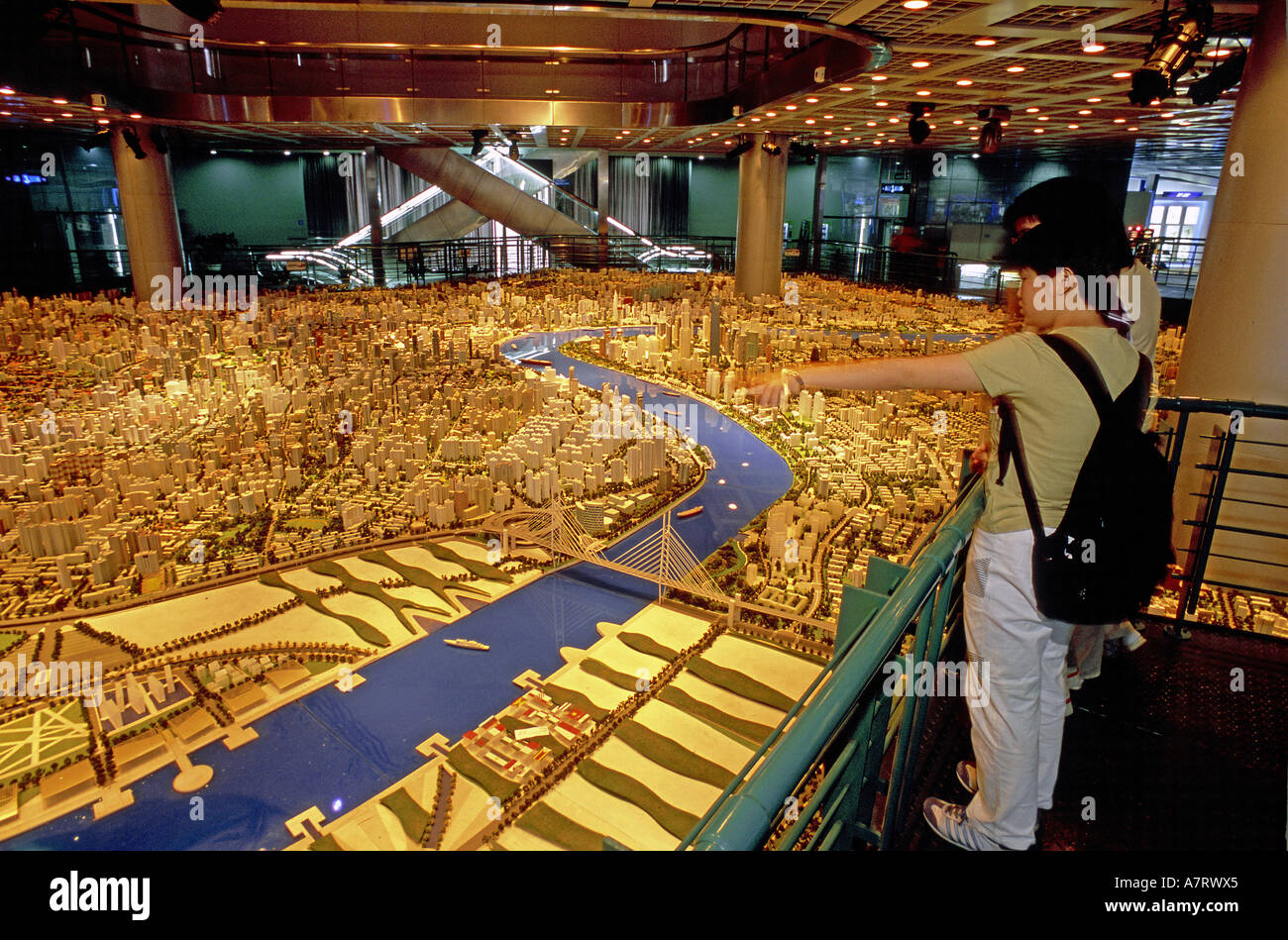 La Chine, Shanghai, Shanghai city story museum, modèle de la ville Banque D'Images
