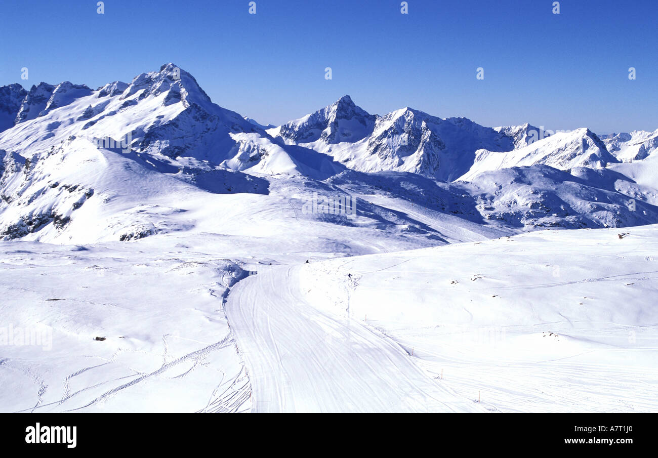 France, Isère, ski Jandri dans station de ski des Deux-Alpes Banque D'Images
