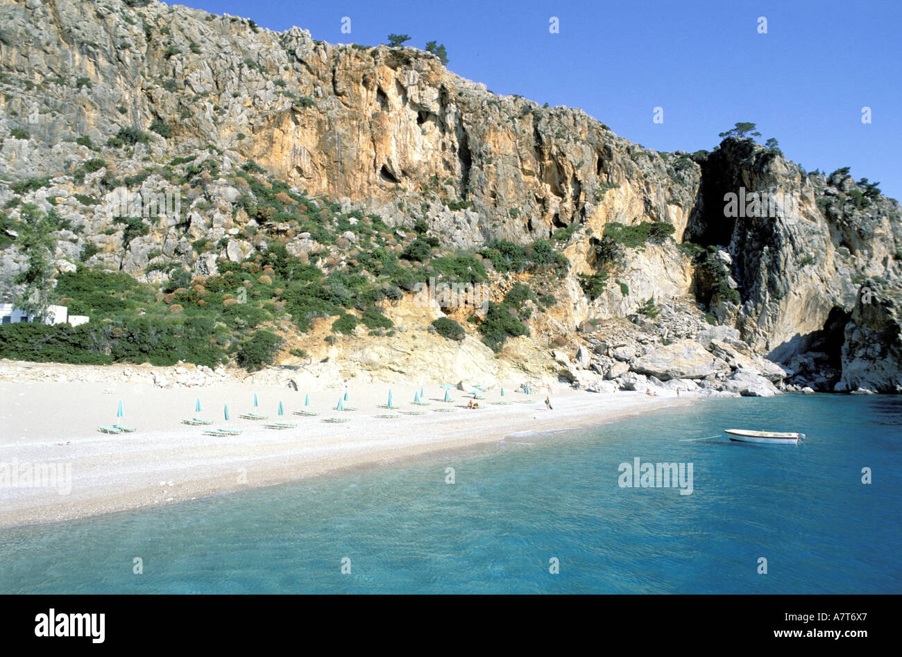 Grèce, Îles du Dodécanèse, l'île de Karpathos, Kyra Panagia beach Banque D'Images