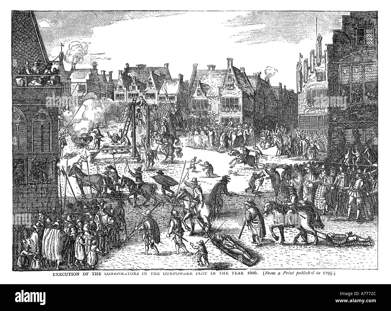 Exécution de la conspiration des conspirateurs Gravure 1606 Banque D'Images