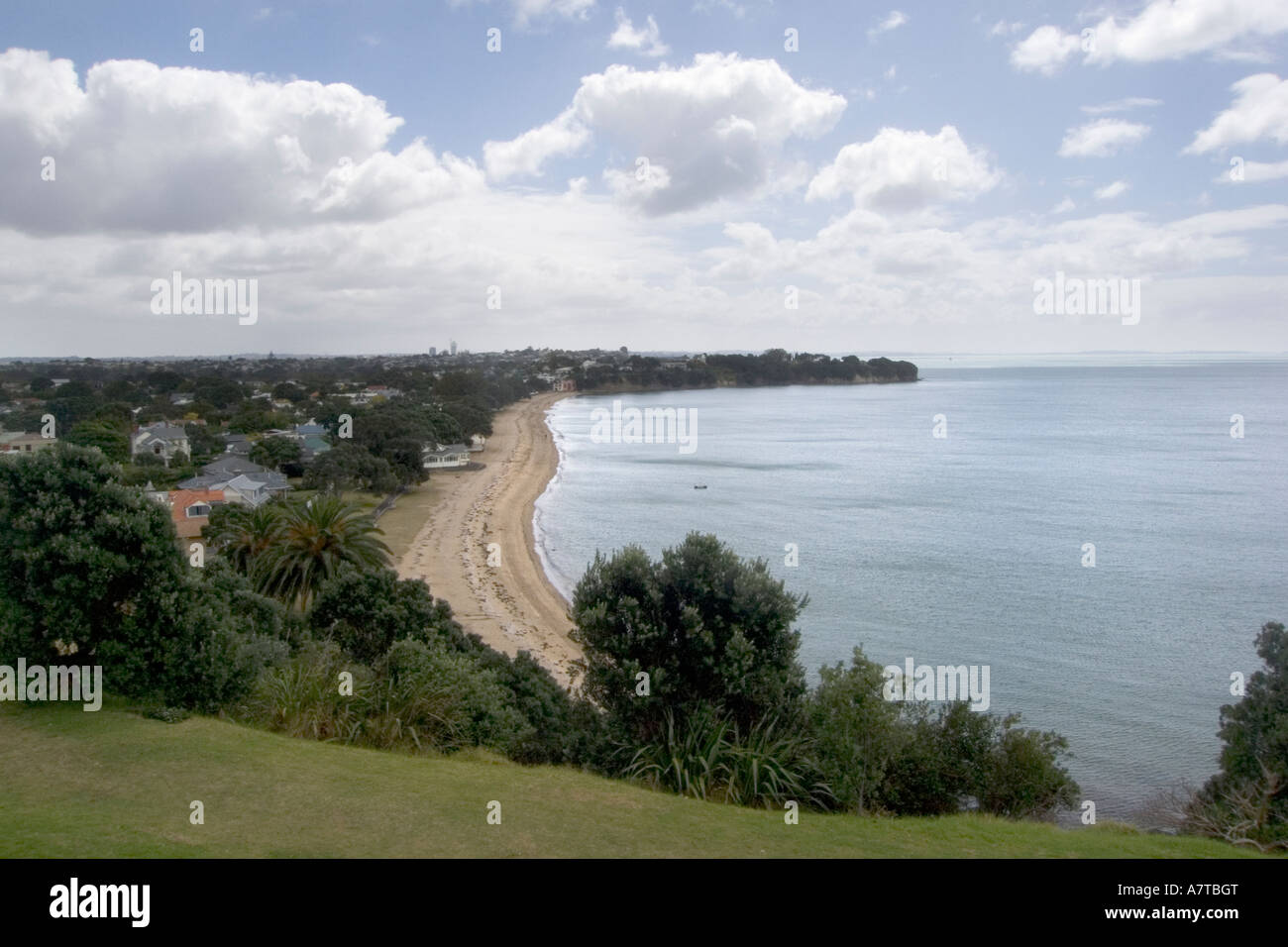 Nouvelle Zélande, île du nord, Auckland, Devonport, Cheltenham Beach sur la côte de North Head Banque D'Images