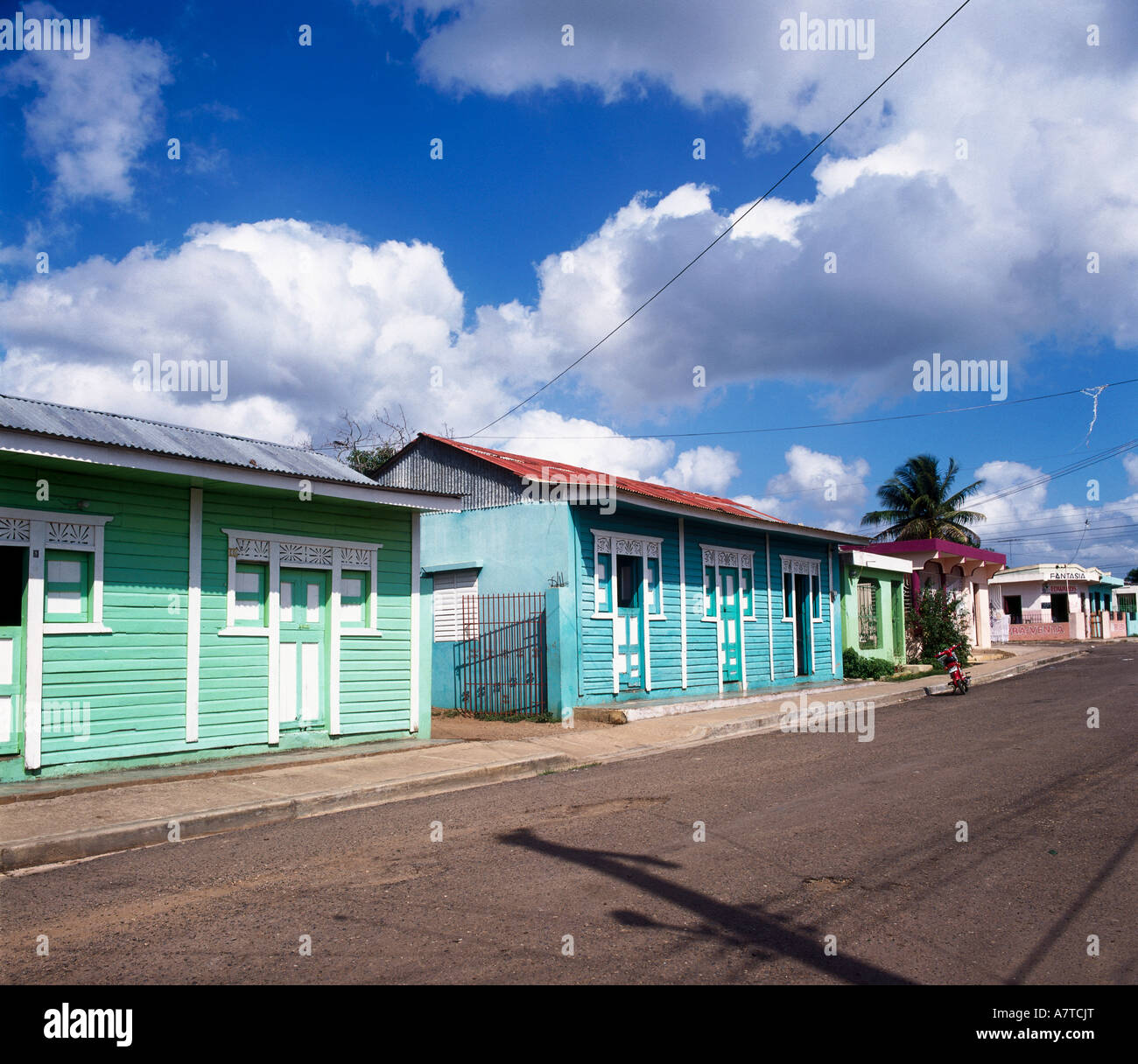 Bâtiments de route, Higüey, La Altagracia, République Dominicaine Banque D'Images