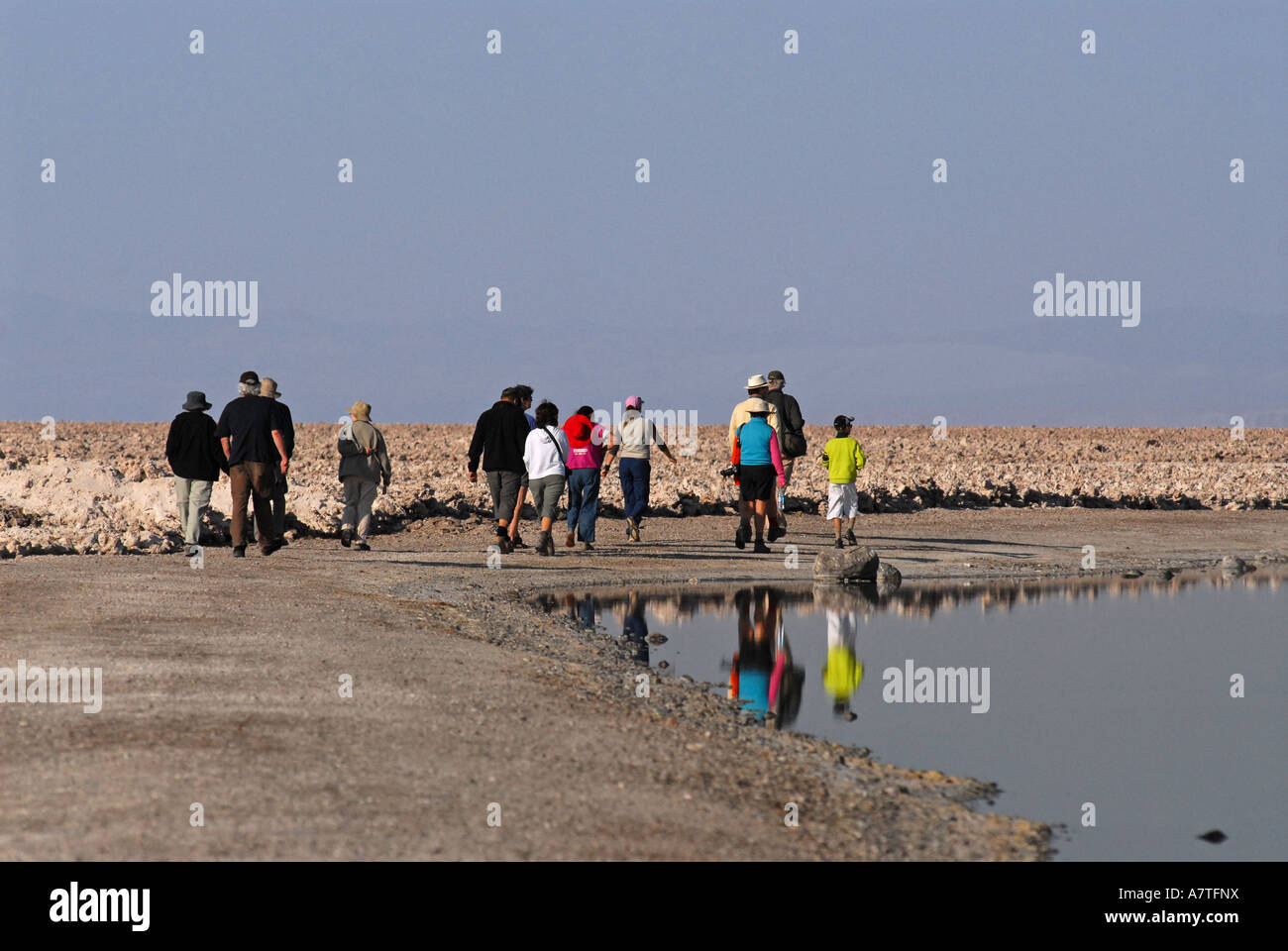 Groupe de touristes Salar de Atacama Chili désert Banque D'Images