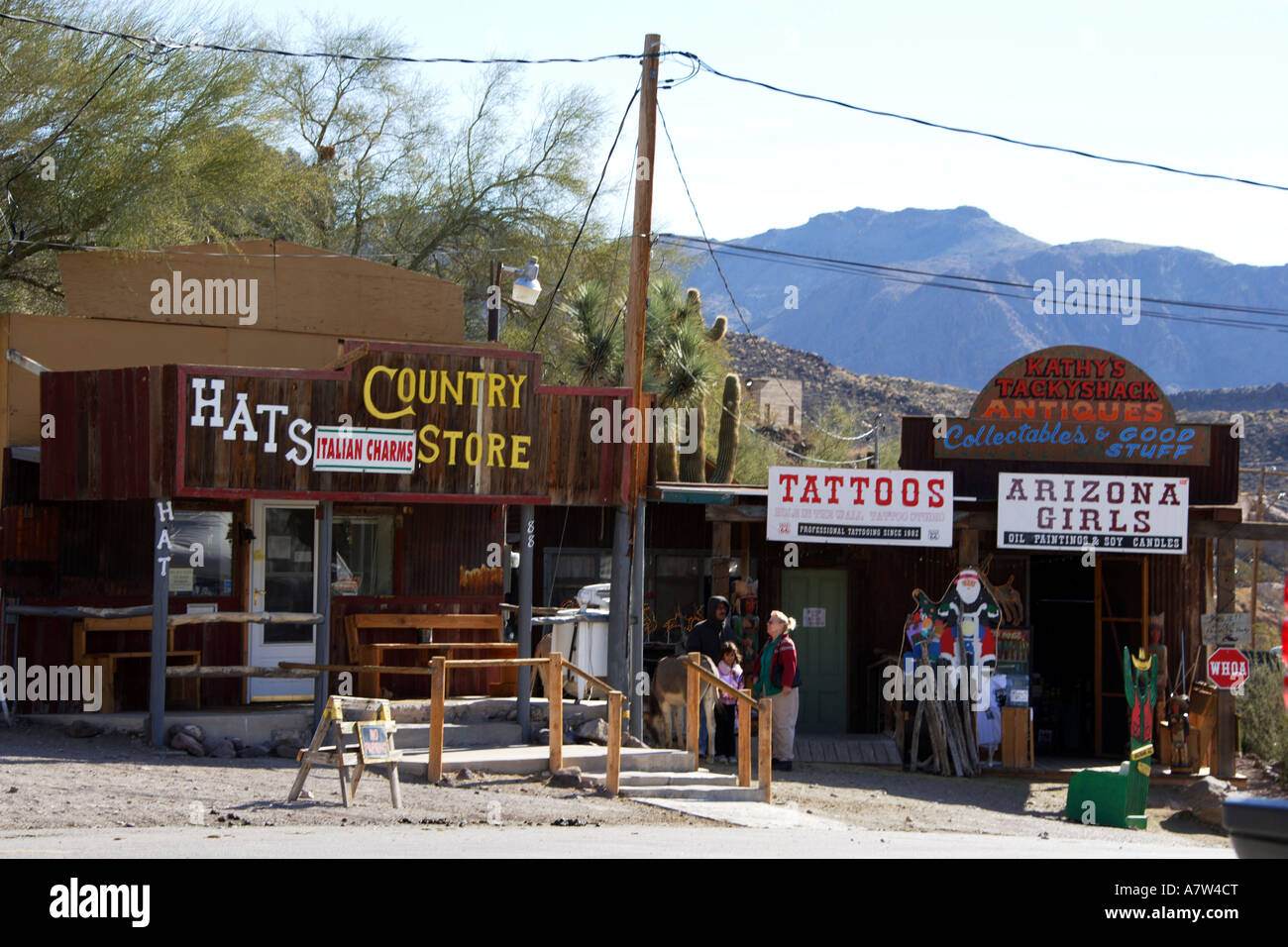 Boutiques de souvenirs à la route 66, Arizona, USA Banque D'Images