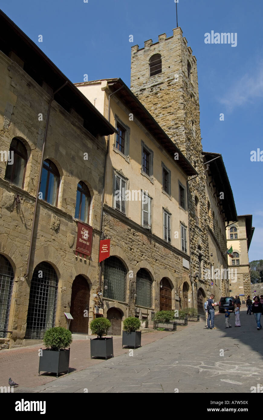 Arezzo, Toscane, Italie. Via dei Pileati (rue) Banque D'Images