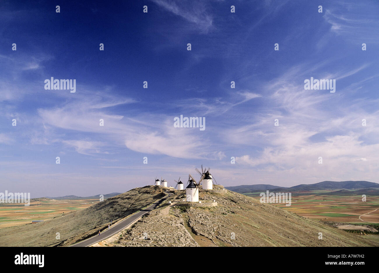 L'Espagne, Castille La Mancha, Consuegra's Mills, les géants de Don Quijote Banque D'Images