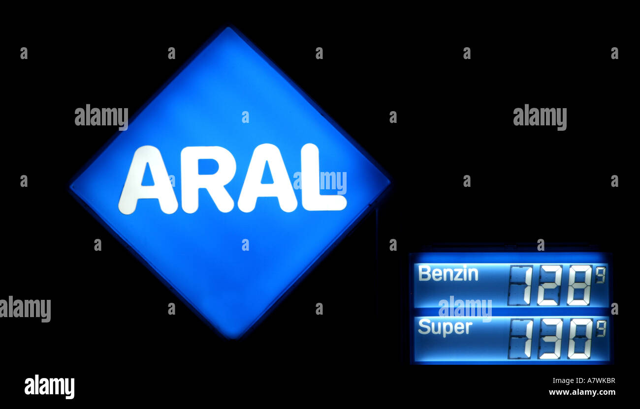 Station service ARAL, de publicité et de conseil : Banque D'Images