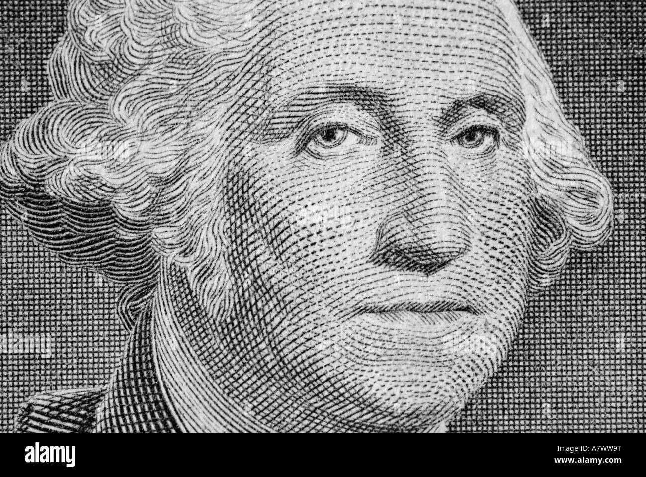 Dollar Bill Close Up montrant George Washington Banque D'Images