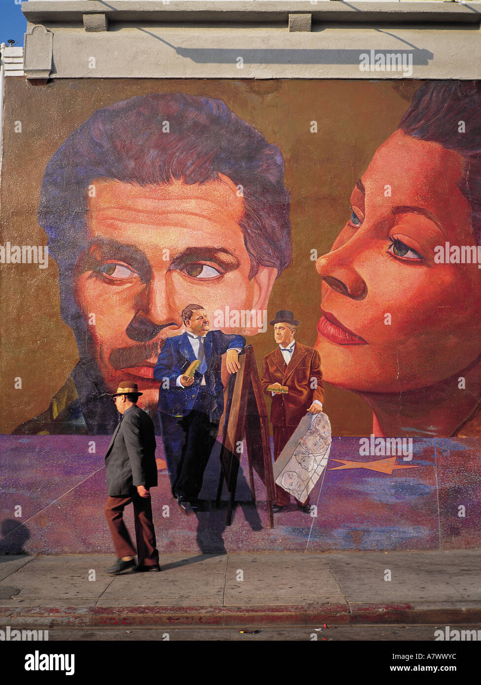 United States, California, Los Angeles, Hollywood, peinture murale représentant American movie stars (joie Torrez) Banque D'Images