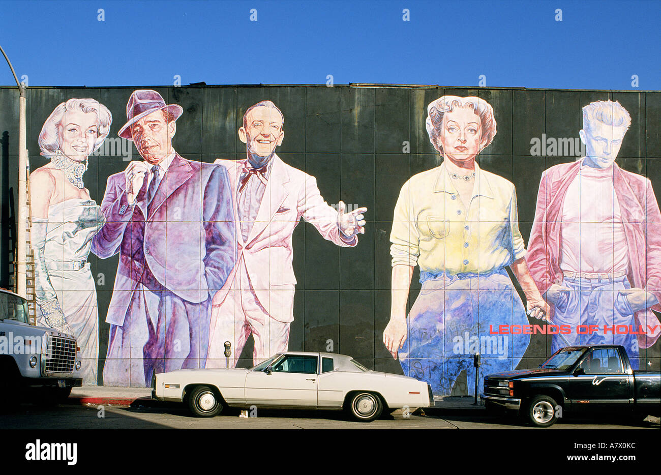United States, California, Los Angeles, Hollywood, Joy Torrez, peinture murale qui représente american movie stars Banque D'Images