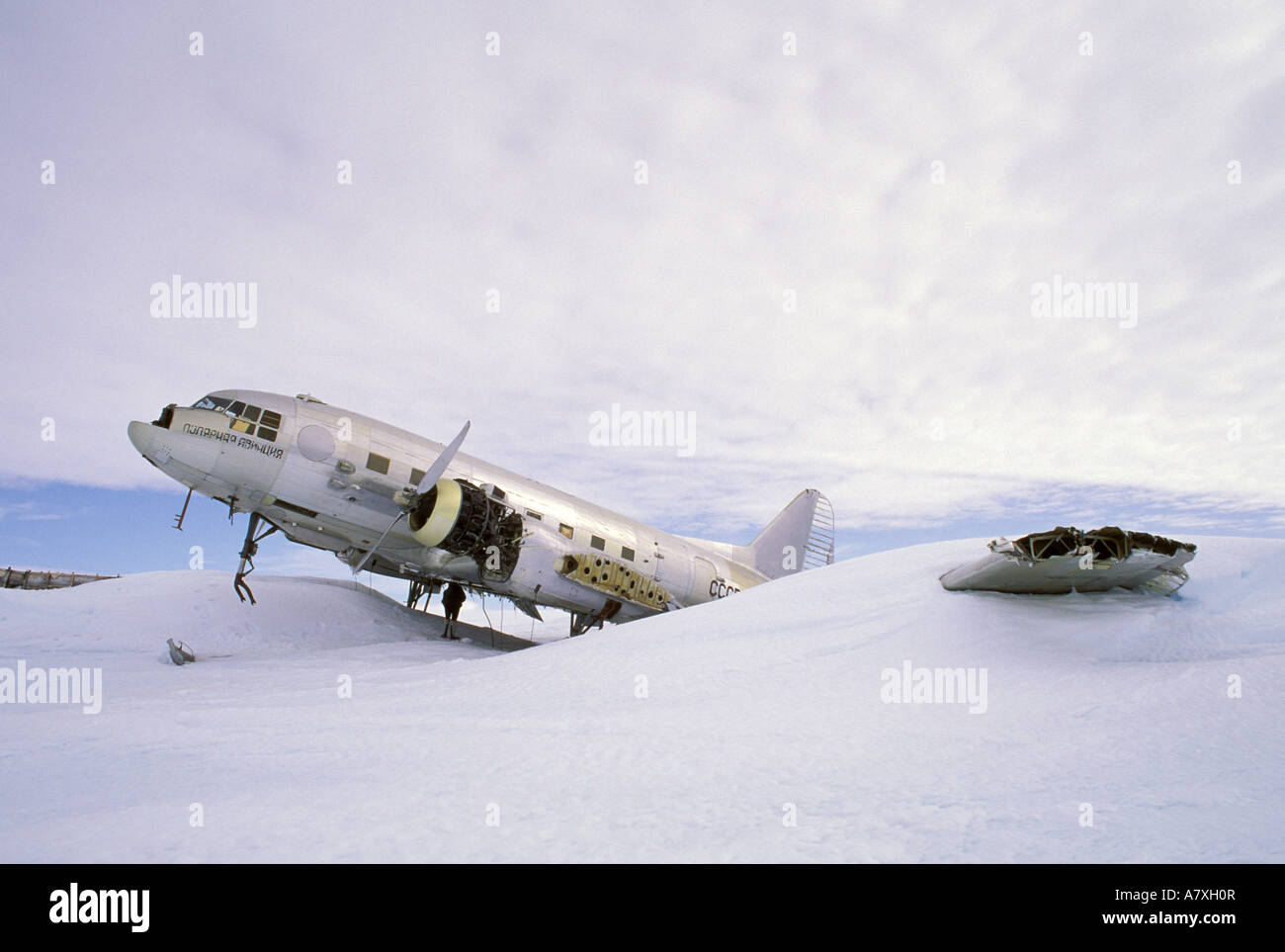 L'antarctique, Plane wreck. Banque D'Images