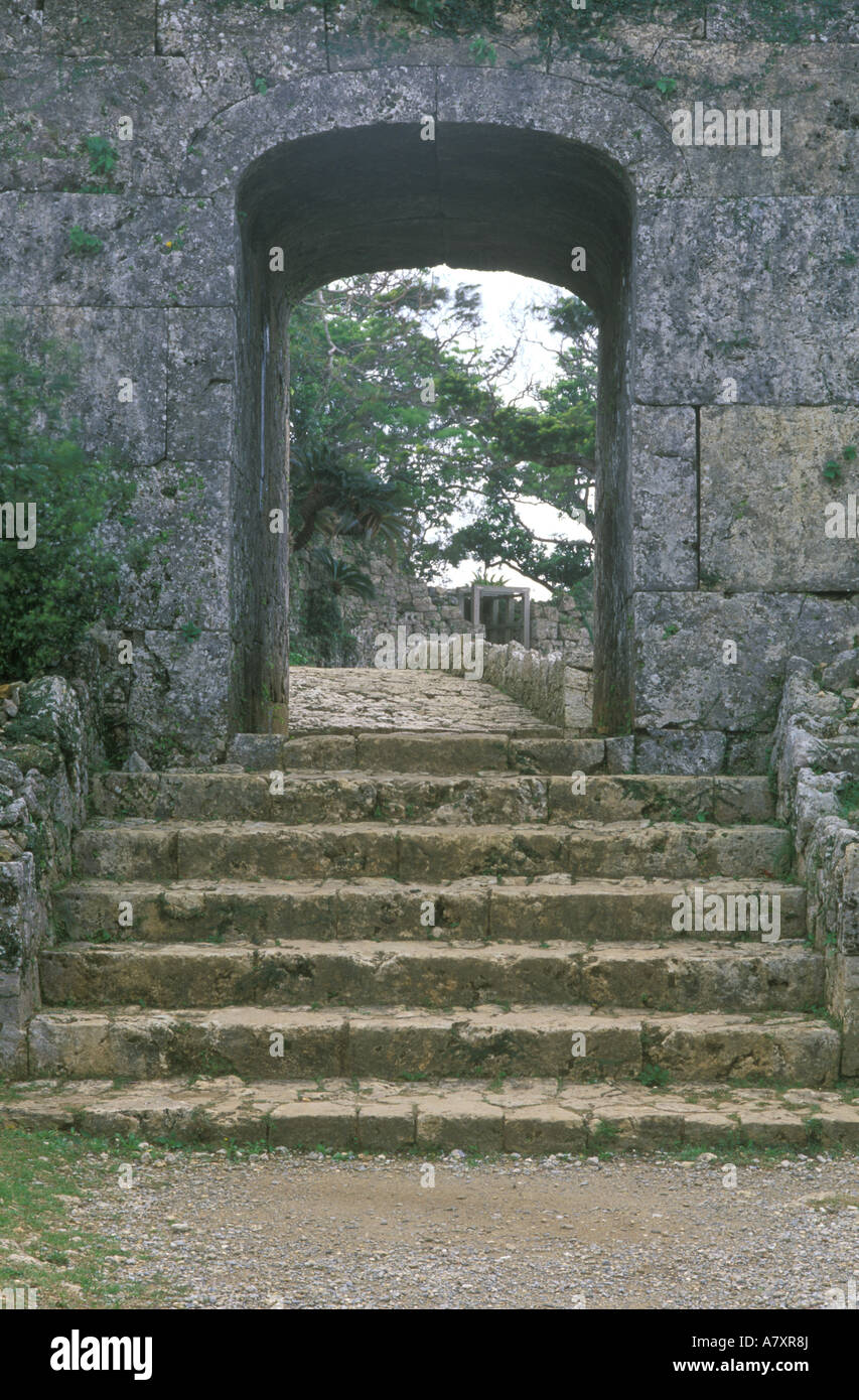 L'Asie, Japon, Okinawa, Kitanakagusuku, Nakagusuku Castle Banque D'Images