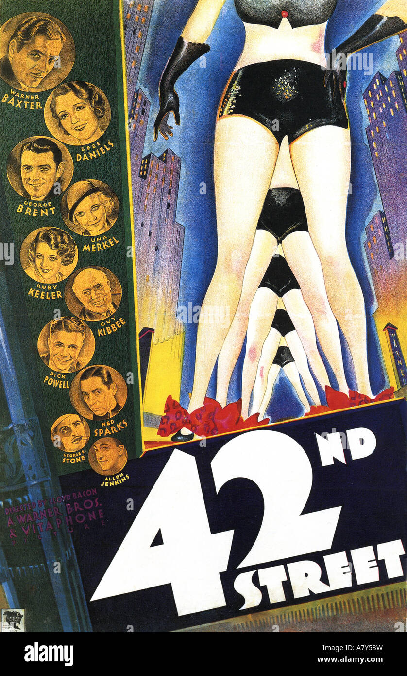 42ND Street affiche pour 1933 Warner film comédie musicale avec Ruby Keeler et Bebe Daniels Banque D'Images