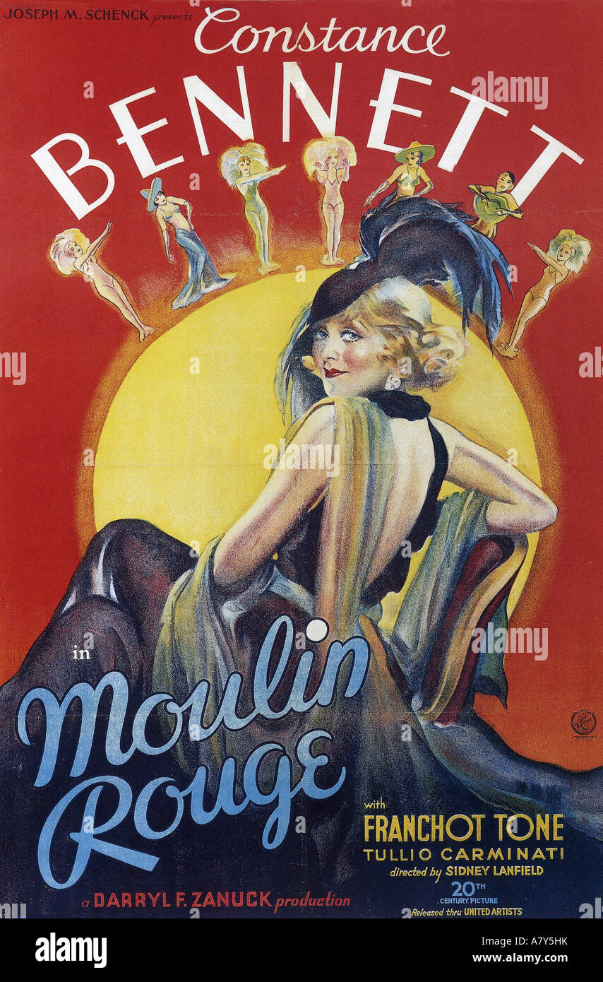 MOULIN ROUGE affiche pour 1934 TCF film avec Constance Bennett Banque D'Images