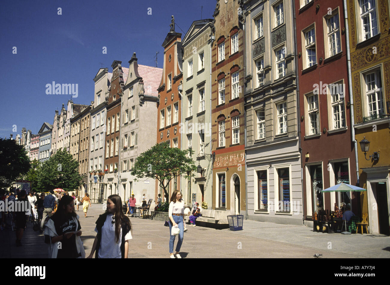 Long Street Gdansk Pologne Banque D'Images