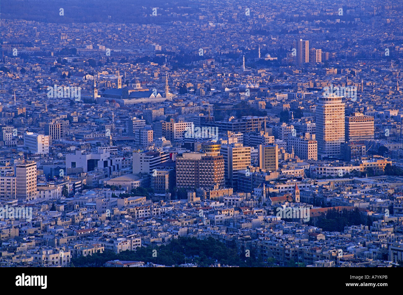 Syrie, Damas, vue sur la ville depuis les collines Banque D'Images