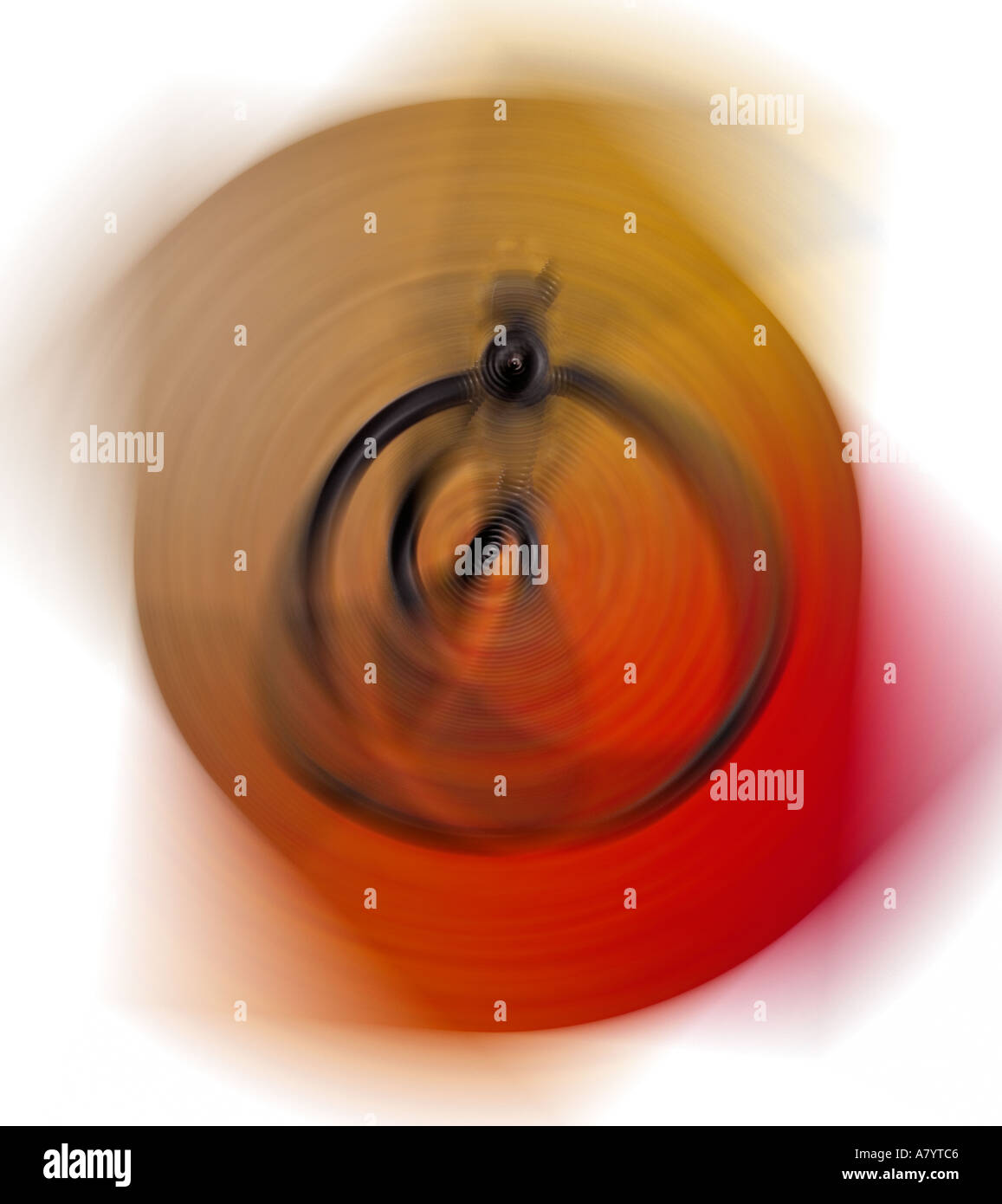 Image conceptuelle de la force centrifuge apparente pivotée à vitesse et se développant vers l'extérieur dans un mouvement circulaire autour d'un point d'axe central fixe. Banque D'Images