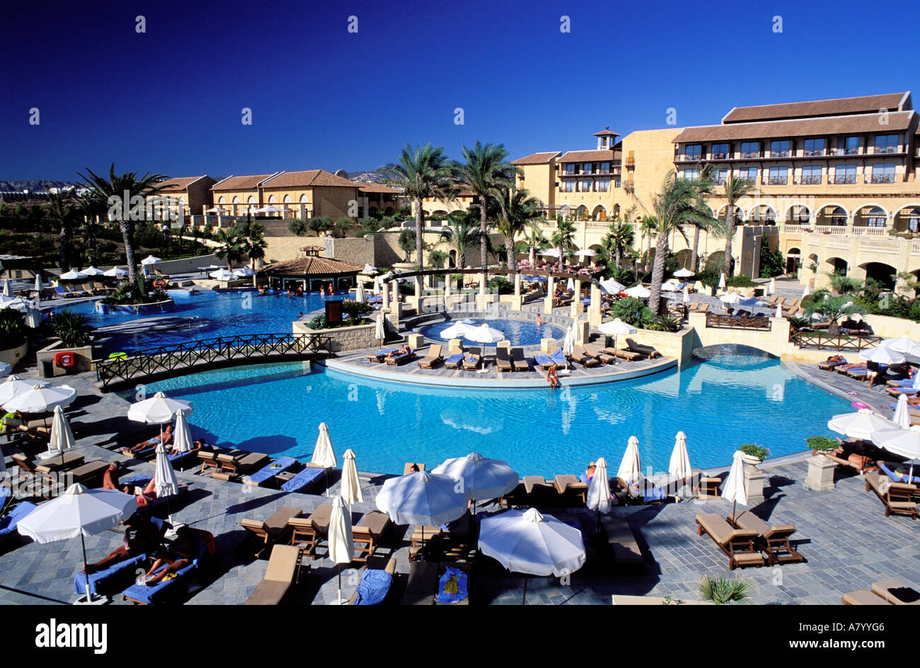 Chypre, Pafos Pafos, District, ville de l'hôtel Elysium, la piscine principale Banque D'Images