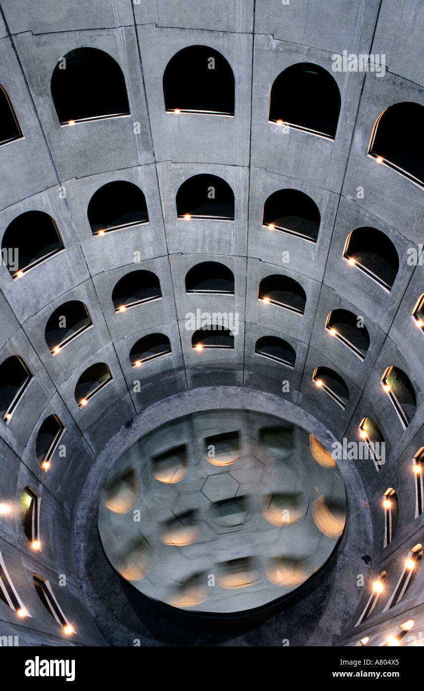 France, Rhône, Lyon, parking Célestins construit par Jean Michel Wilmotte et Daniel Buren Banque D'Images