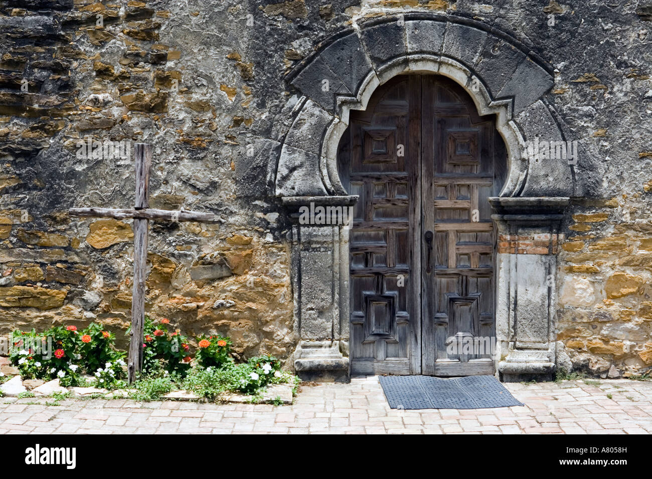 USA, Texas, Mission San Francisco de la Espada, près de San Antonio Banque D'Images