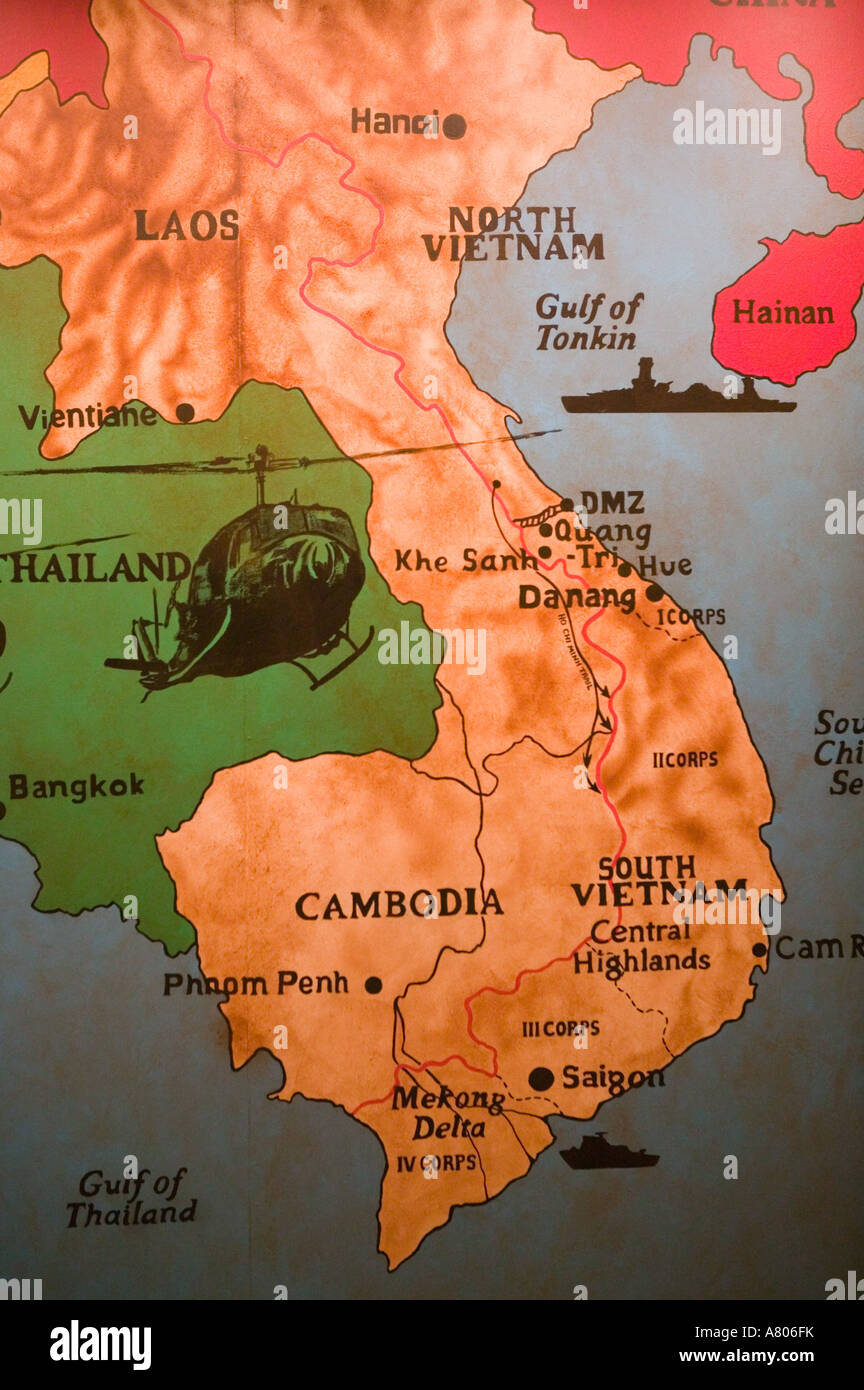 États-unis, Texas, Austin : Lyndon Baines Johnson Presidential Library & Museum Plan de la guerre du Vietnam Banque D'Images