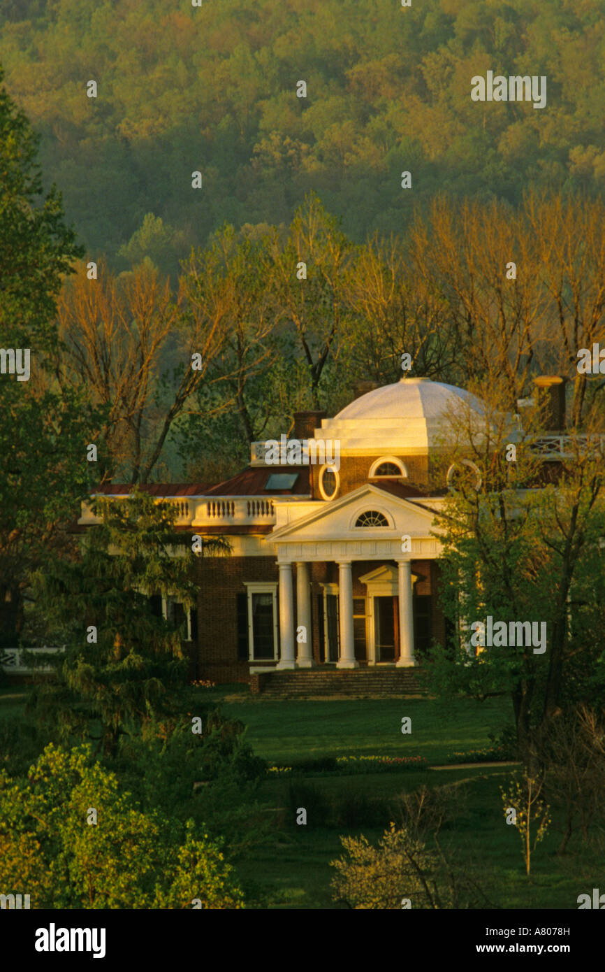 Monticello, la Maison de Thomas Jefferson, Albemarle County, Virginia, USA. Banque D'Images