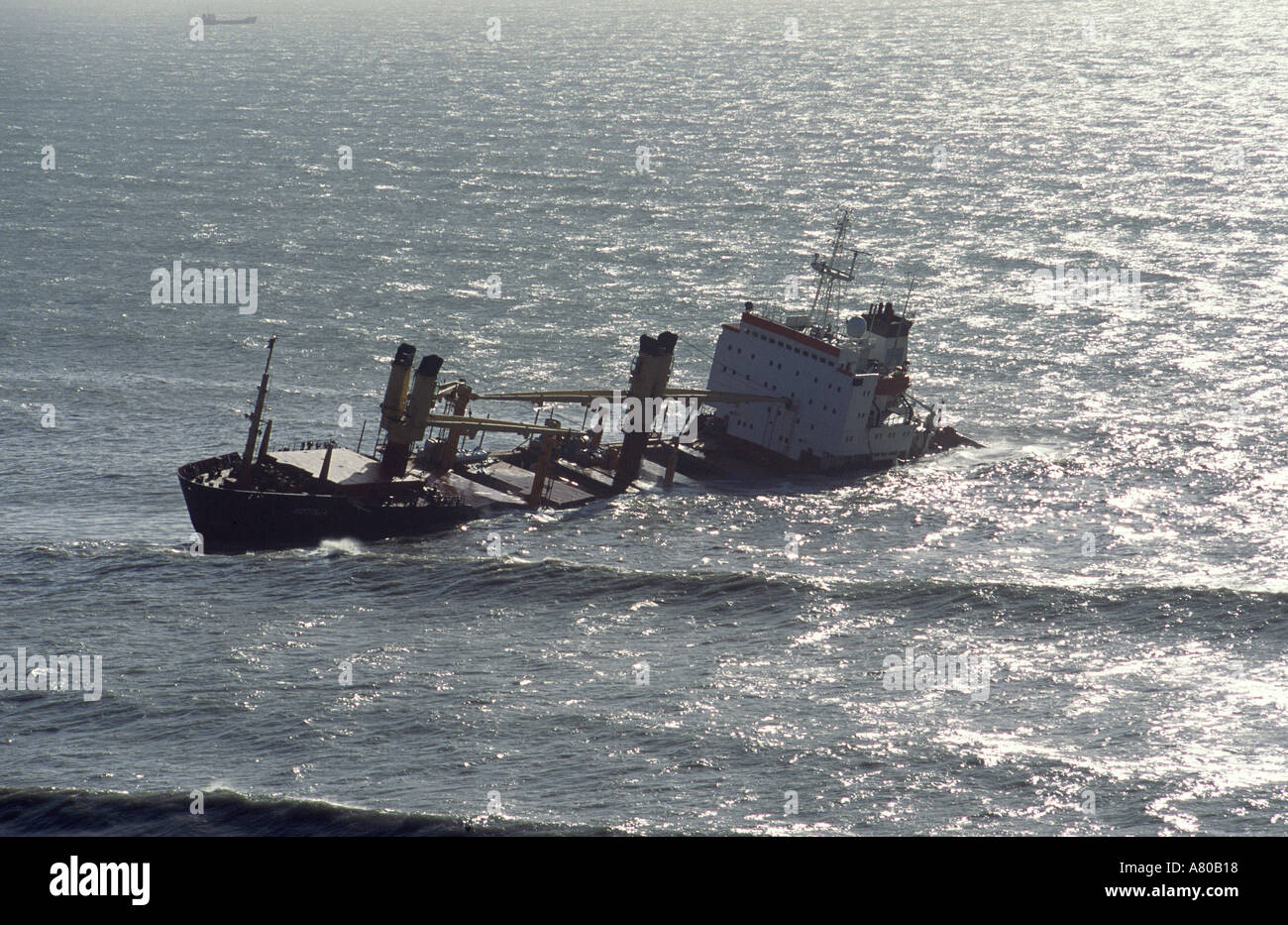 L'épave d'un navire en près de Plymouth Whitsand Bay Cornwall Angleterre Grande-Bretagne Banque D'Images
