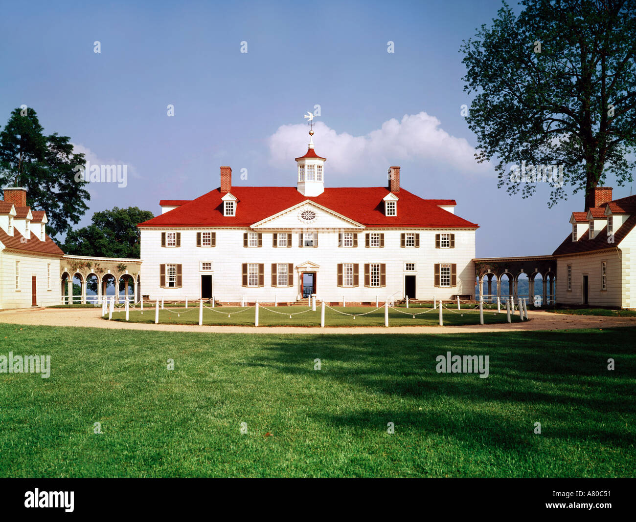 Mount Vernon en Virginie maison de George Washington premier président de l'U S le long des berges de la rivière Potomac Banque D'Images