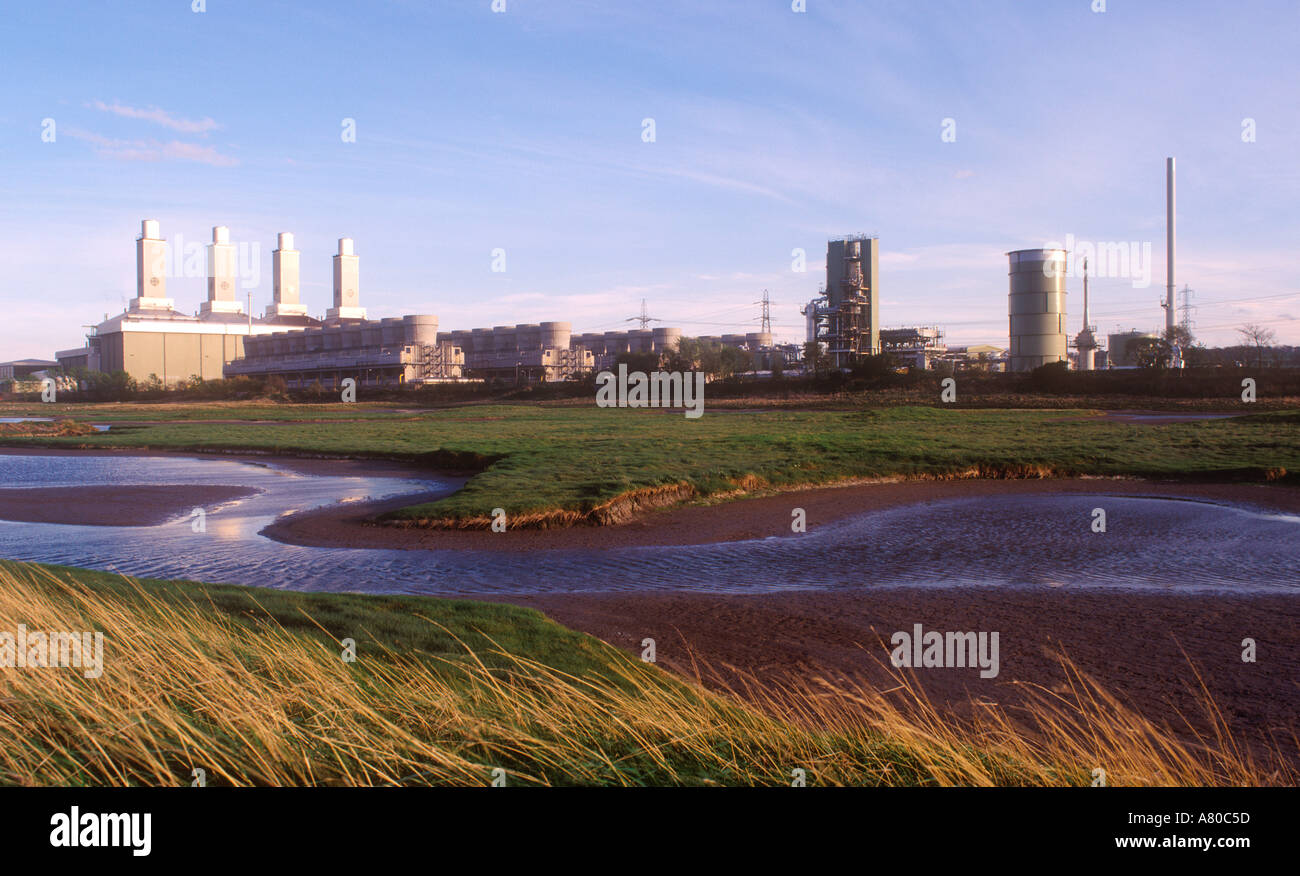 Connahs Quay gas powered sur la Dee Eastury au nord du Pays de Galles UK Banque D'Images