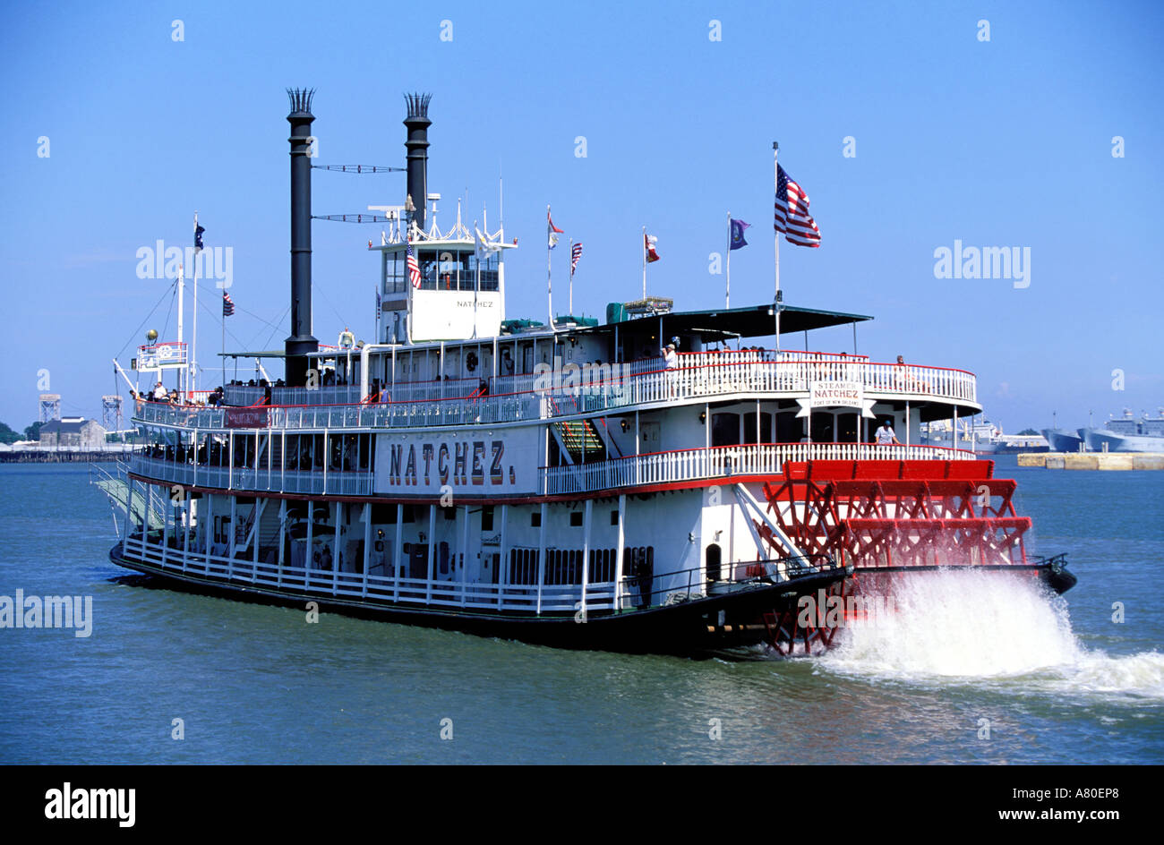 Etats-unis, Louisiane, Nouvelle Orléans city, le bateau à aubes sur le fleuve Mississippi Natchez Banque D'Images