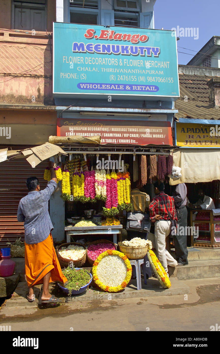 Trivandrum, Kerala, Bazar Chalai Banque D'Images