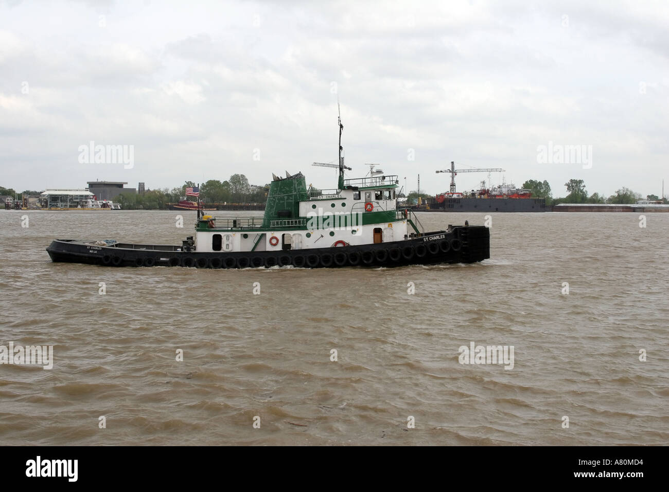 Un remorqueur sur le fleuve Mississippi à la Nouvelle Orléans en Louisiane Banque D'Images