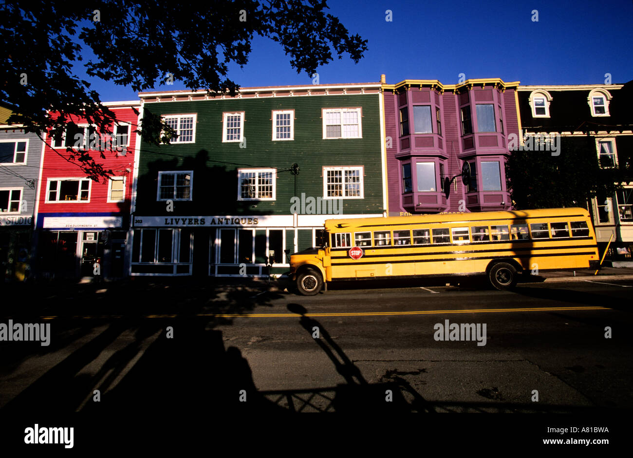 Canada, Terre-Neuve, St. John's capitale provinciale avec ses maisons colorées Banque D'Images
