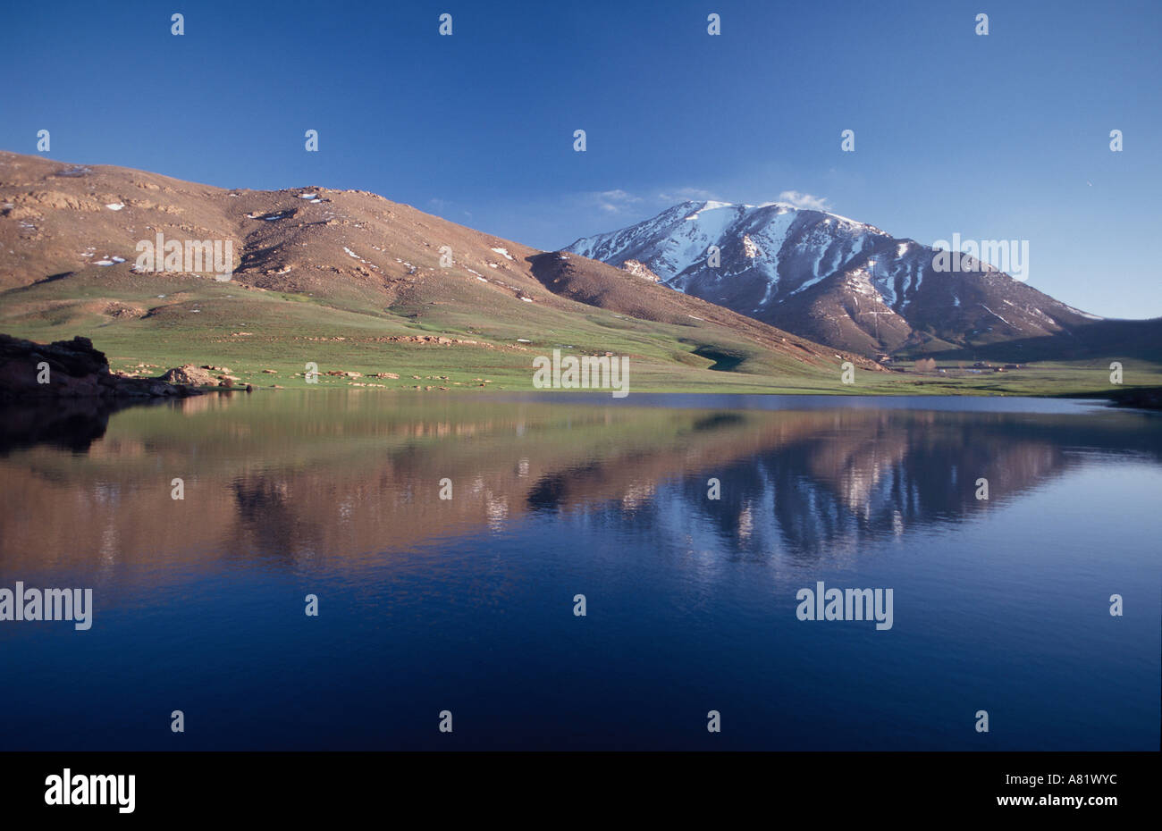 Le Maroc, Haut Atlas, Oukaimeden ski resort Banque D'Images