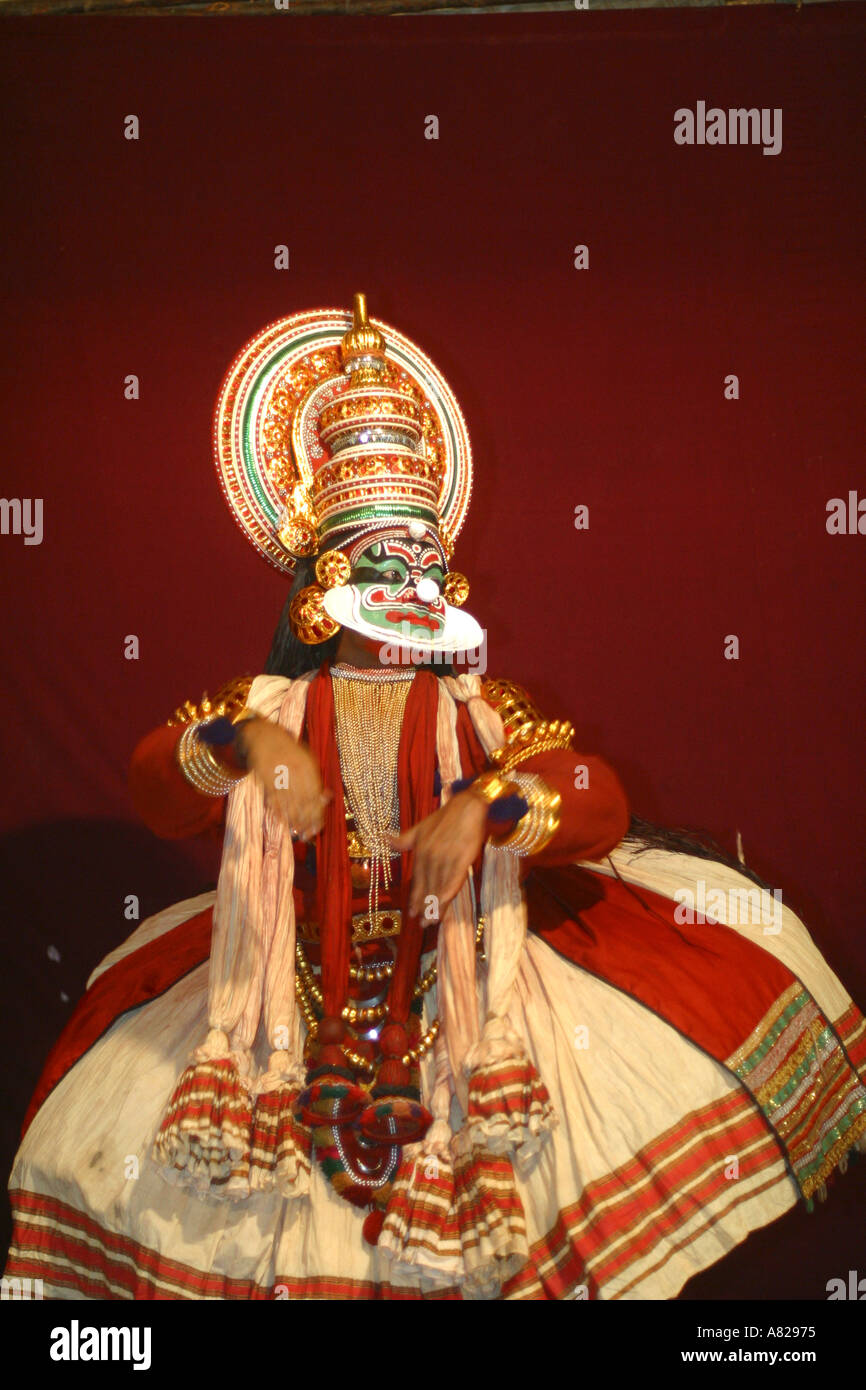 Danseuse de Kathakali au Kerala en Inde à Kochin Banque D'Images